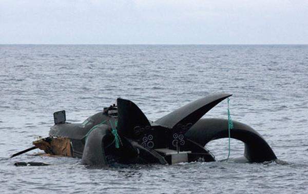 Das Hightech-Schnellboot war nicht mehr zu retten und versank. Die Aktivisten hatten noch versucht, die "Ady Gil" zu einer französischen Forschungsstation zu schleppen.