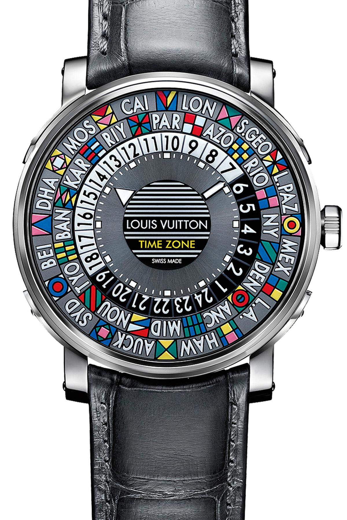 Die etwas andere Uhr mit Anzeigemöglichkeit der Zonenzeiten in den 24 wichtigsten Zeitzonen.