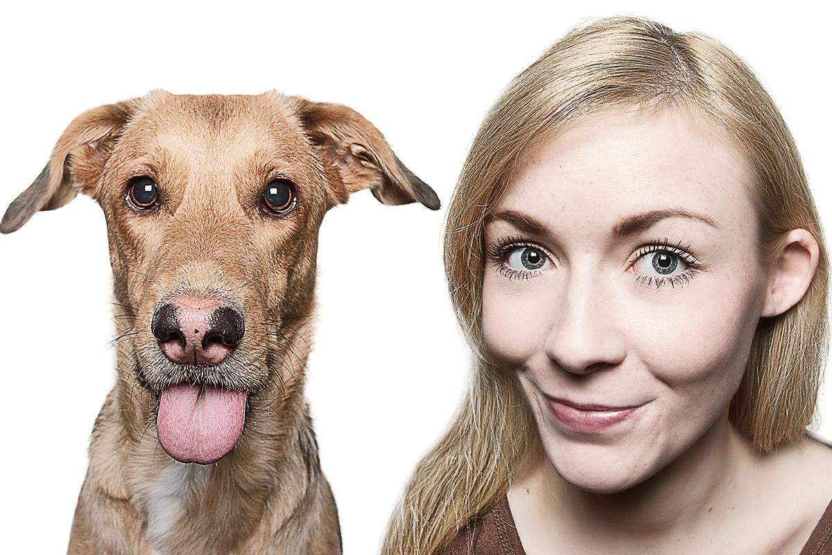 Christin, 23 Jahre, Tiermedizinstudentin, mit ihrem Windhund-Schäferhund-Mischling Alia, 2 Jahre.