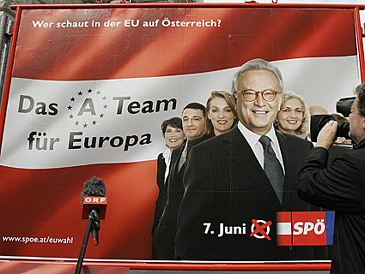 Die SPÖ schickt nicht nur Hannes Swoboda ins Rennen, sondern plakatiert mit ihm an der Spitze gleich ein ganzes "A-Team". Ob der Plan funktioniert, wird sich Anfang Juni zeigen. Und der Wahlkampf wird wohl die Rollenverteilung innerhalb des Teams offenbaren.