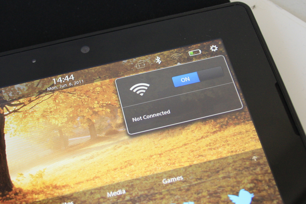 Die obere Statusleiste bietet schnellen Zugriff auf wichtige Einstellungen und ...