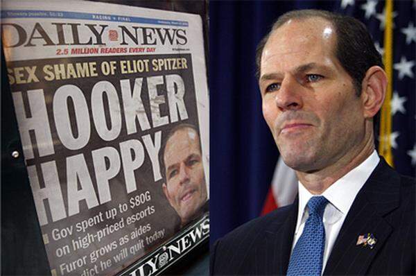 Der Gouverneur des Bundesstaates New York musste im Jahr 2008 Verbindungen zu einem Prostitutionsring einräumen.Spitzers Kontakte zu dem Call-Girl-Ring wurden im Rahmen einer Abhöraktion offenkundig. Am 17. März 2008 ist er von seinem Amt zurückgetreten.