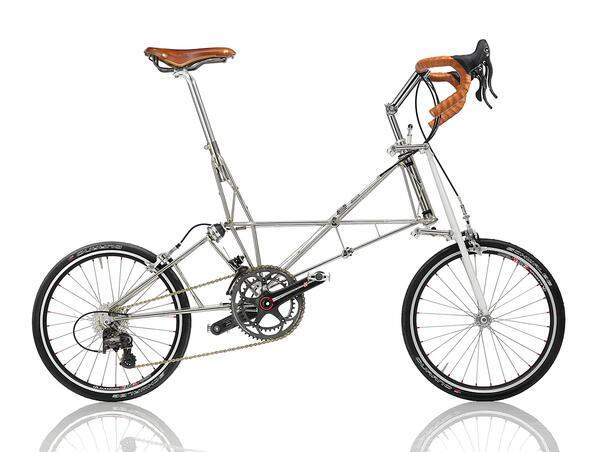 New Series Double Pylon (2013): Edelstahl-Gitterohr-Rad der Moulton Bicycle Company aus Großbritannien. Design: Alex Moulton