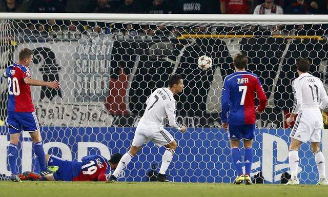 Real Madrid's Ronaldo scores a goal during their Champions League Group B soccer match against FC Basel in Basel
