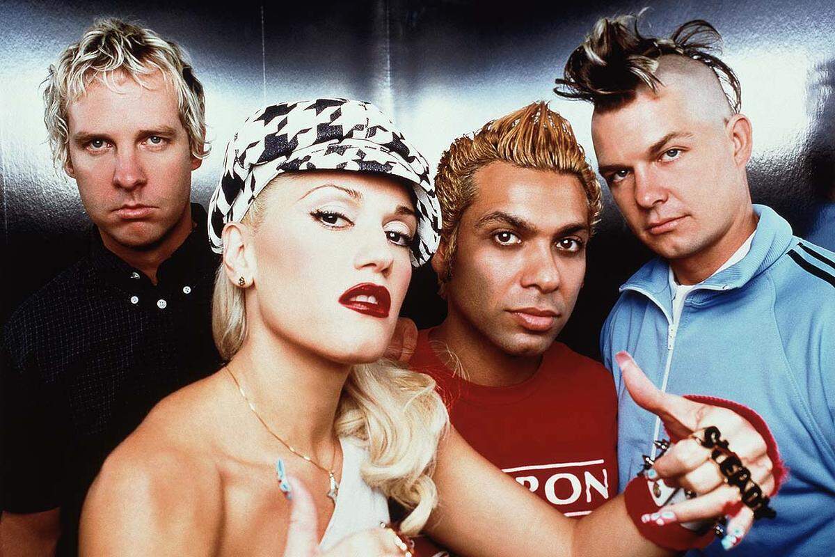Tieftraurig nach der Trennung von Band-Kollege Tony Kanal (2.n.r.) hatte Frontfrau Gwen Stefani in den 90er Jahren die Ballade "Don't Speak" geschrieben.
