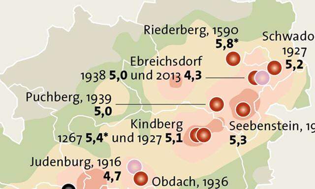 Beben Ostoesterreich Staerke Jahren