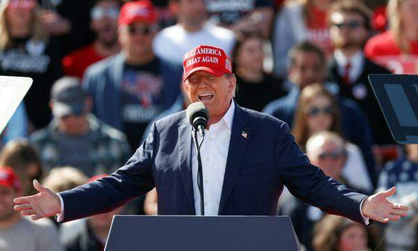 Donald Trump bei einem Wahlkampfauftritt in Vandalia, Ohio.