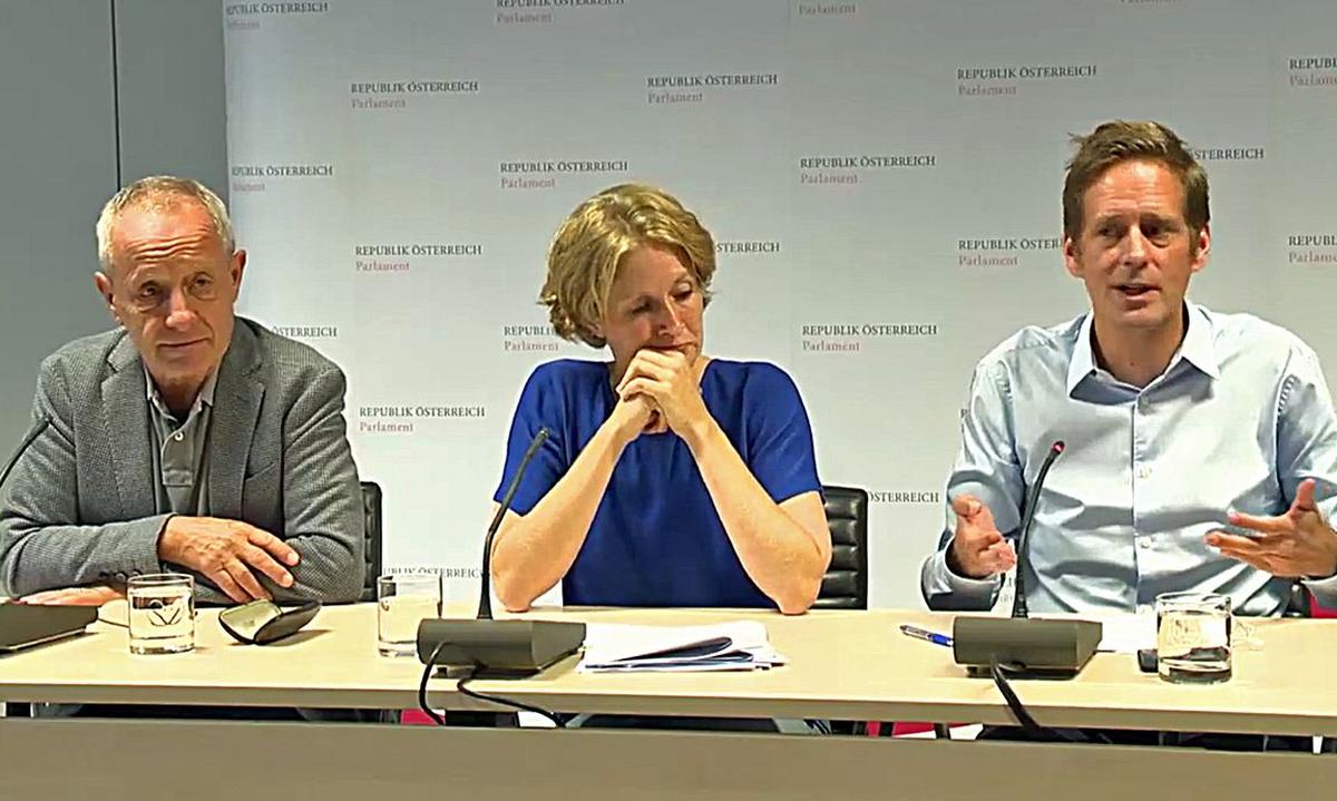 Peter Pilz (Liste Pilz), Stephanie Krisper (Neos) und Kai Jan Krainer (SPÖ)