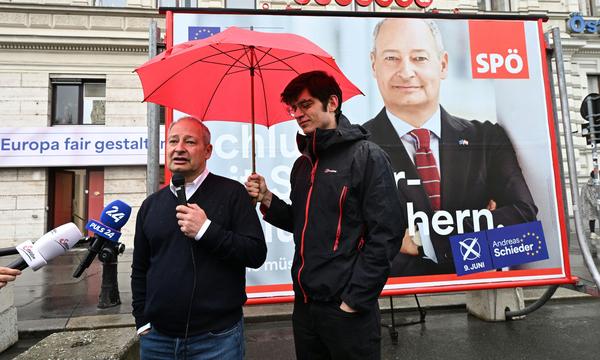 SPÖ-EU-Spitzenkandidat Andreas Schieder bei seiner Plakatpräsentation 