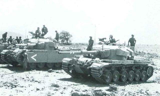 Israelische Centurions 1973 auf dem Golan