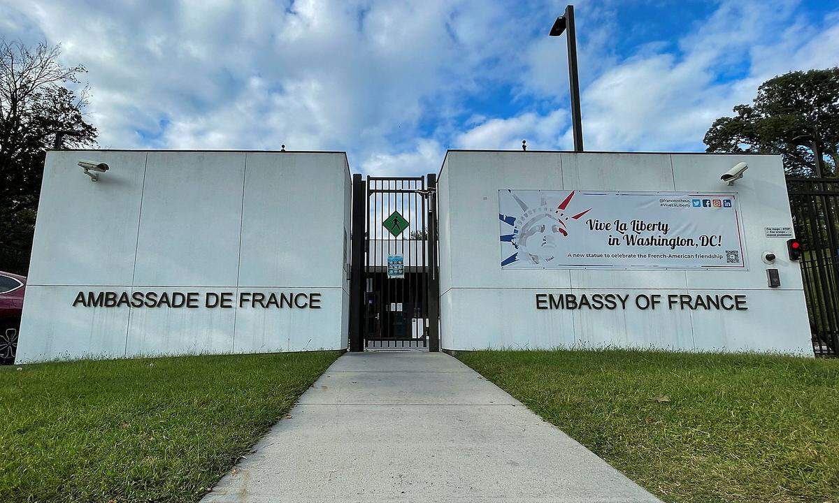 Die französische Botschaft in Washington.