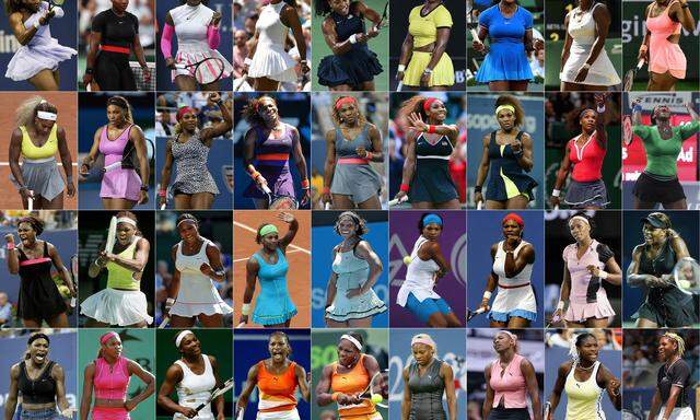 Krachende Gewinnschläge, viel diskutierte Outfits: 20 Jahre Serena Williams auf einem Bild.