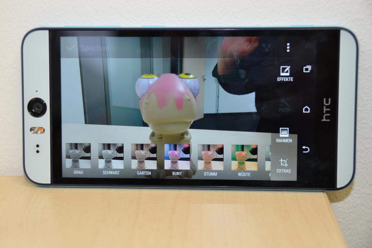 Durch die zahlreichen Modi und Filter kommt beim Fotografieren nie Langeweile auf. Es macht mit dem HTC Desire Eye einfach Spaß.