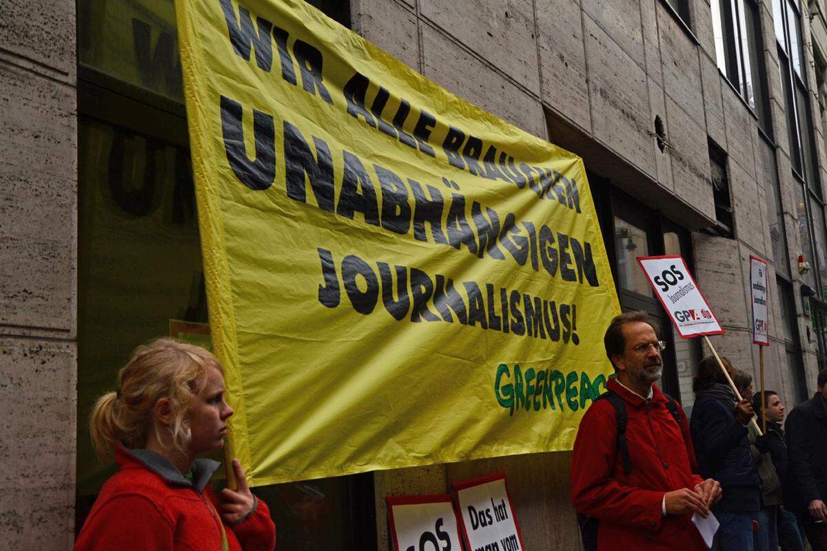 Auch "Greenpeace" solidarisierte sich "für einen unabhängigen Journalismus".