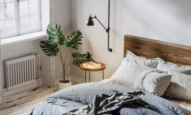 Digitally generated domestic bedroom interior