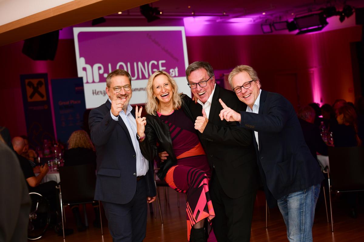 Gerald Harzl (Magna Europe), Claudia Kernstock (Thales), Günter Moser (Raiffeisen Informatik), Andreas Stockinger (Siemens Energy).