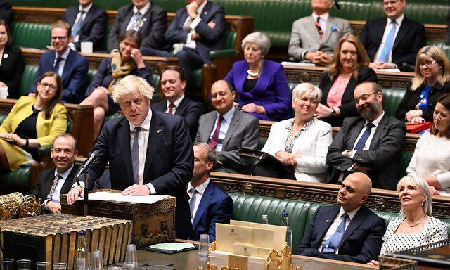 Archivbild von Boris Johnson im britischen Parlament in London.