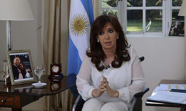 Cristina Fernandez de Kirchner in einer Fernsehansprache.