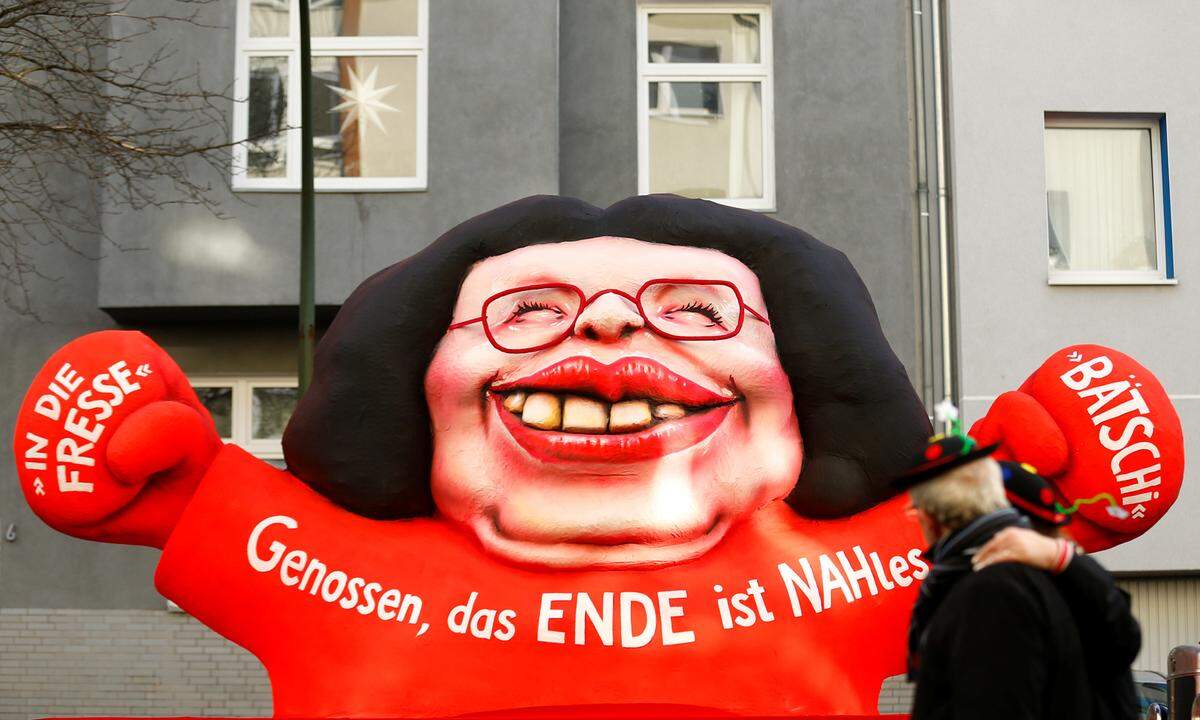 Die Wagen-Gestalter in Düsseldorfer geben der künftigen  SPD-Chefin Andrea Nahles nicht viele Chancen auf Erfolg.