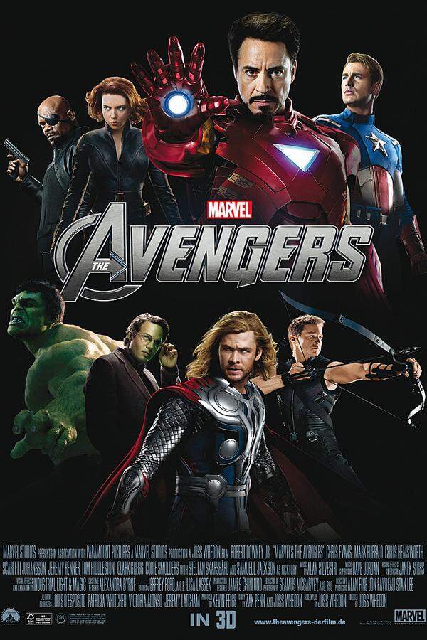 In "The Avengers" formiert Nick Fury um sich eine Gruppe von Superhelden wie Captain America und Iron Man und -heldinnen wie Black Widow.