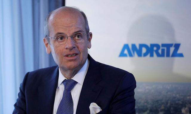 FILE PHOTO: Leitner, CEO of Austrian machinery maker Andritz, addresses a news conference in Vienna