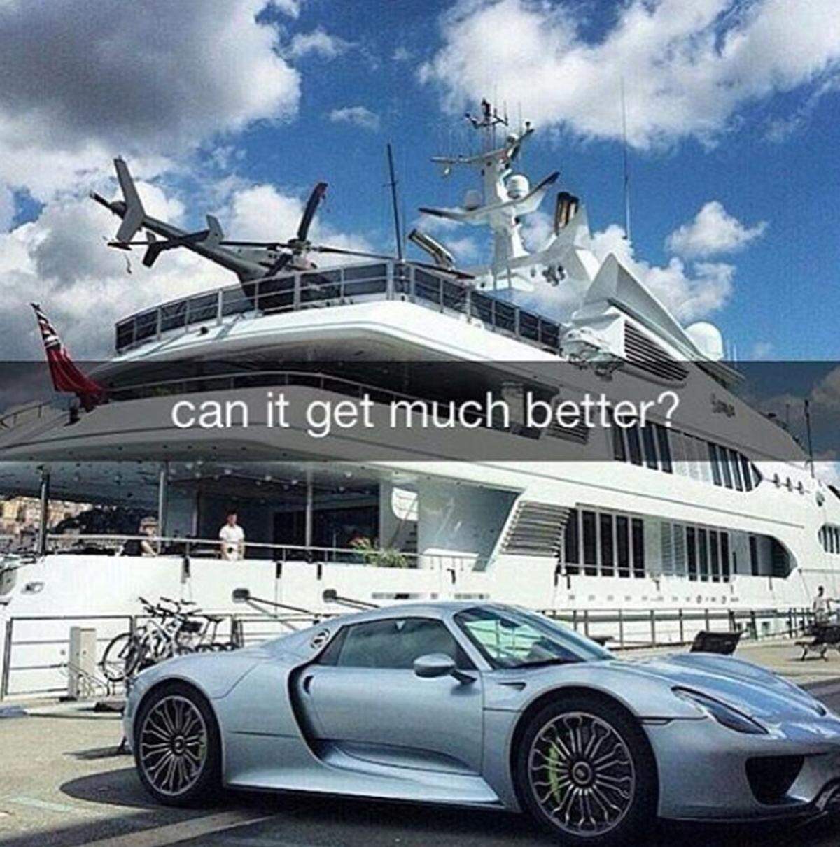 Luxusauto und Mega-Yacht, damit Protzen die Teenager der Superreichen.