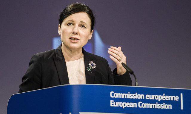 April 23 2018 Brussels Bxl Belgium Vera Jourova EU commissioner for Justice consumers and