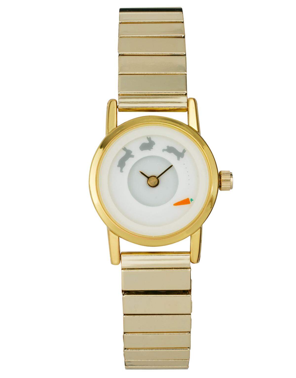 Wie ein Hase der Karotte läuft man mit dieser Uhr von Asos  wohl der Zeit hinterher, 26,26 Euro.