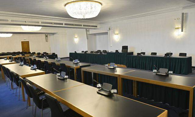 Sitzungsaal zum BVT-U-Ausschuss im Parlaments- Ausweichquatier 
