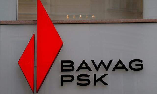 FILE PHOTO: The logo of BAWAG PSK Bank is pictured on one of its branches in Vienna