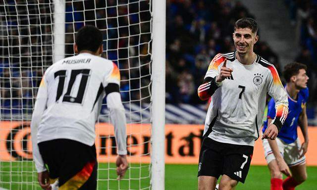 Deutschland fand in Lyon wieder seine Leichtigkeit. Havertz (r.) und Musiala machten beim 2:0-Auswärtssieg ein starkes Spiel. 
