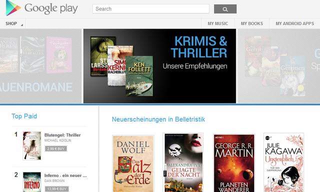 Google verkauft jetzt auch Bücher in Österreich