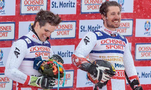 Hirscher (r.) erfüllte sich mit WM-Gold im Riesentorlauf einen Traum, Leitinger (l.) wagte von Silber nicht einmal zu träumen.