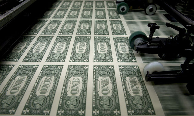 Operations At The Bureau Of Engraving And Printing As The $1 Bill Is Printed