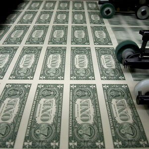 Operations At The Bureau Of Engraving And Printing As The $1 Bill Is Printed