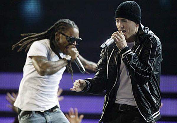 Rap-Superstars unter sich: Eminem mit Lil' Wayne.