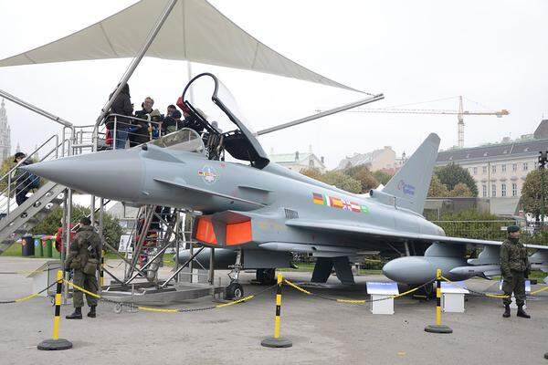 Ein Fixpunkt bei der Leistungsschau des Bundesheers ist ein Modell des Eurofighters.