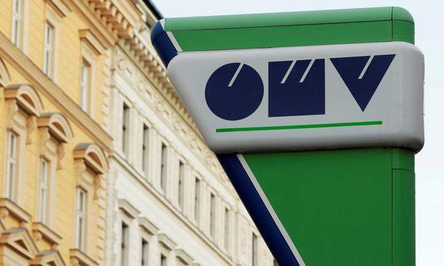 FILE PHOTO: Logo of Austrian oil and gas group OMV is seen at a gas station in Vienna