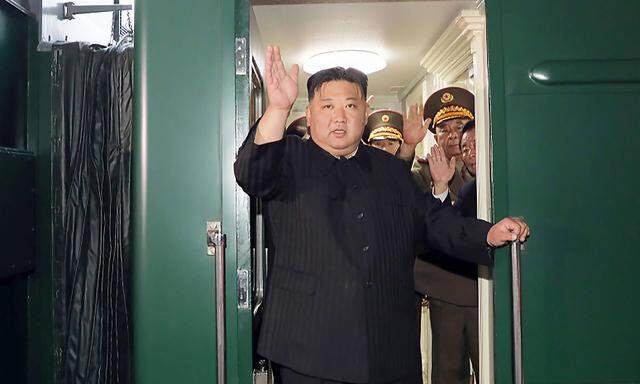 Kim Jong-un bei der Abfahrt aus Pjöngjang. 