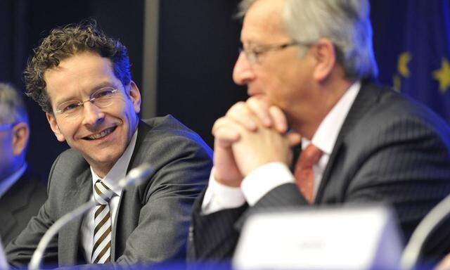 Eurogruppenchef Jeroen Dijsselbloem und sein Vorgänger Jean-Claude Juncker 