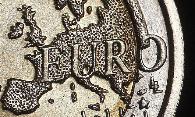 The map of Europe features on the face of a two Euro coin in this photo illustration taken in Rome