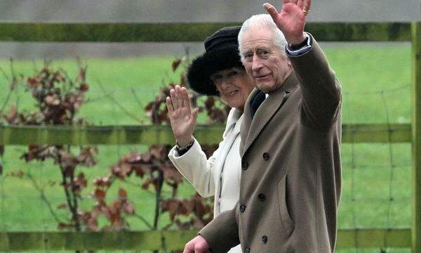 Charles und Camilla in Sandringham am Wochenende. 
