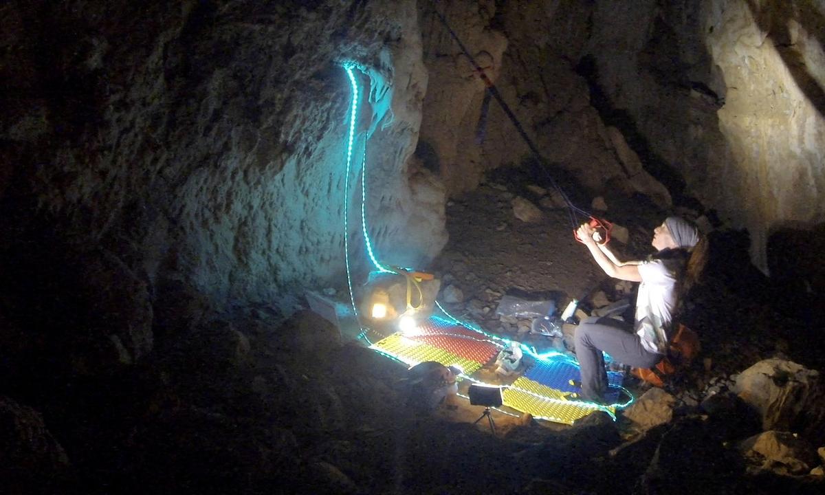 Beatriz Flamini, a Spanish mountaineer pictured in a cave in Motril