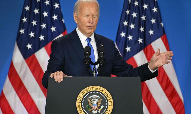 Joe Biden bei seiner Pressekonferenz. 