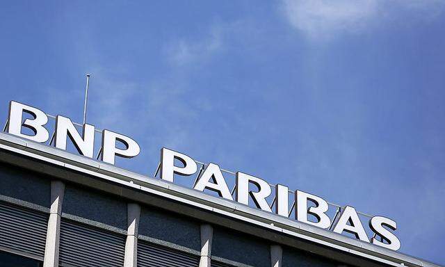 BNP Paribas logo is pictured on the building of the bank in Geneva
