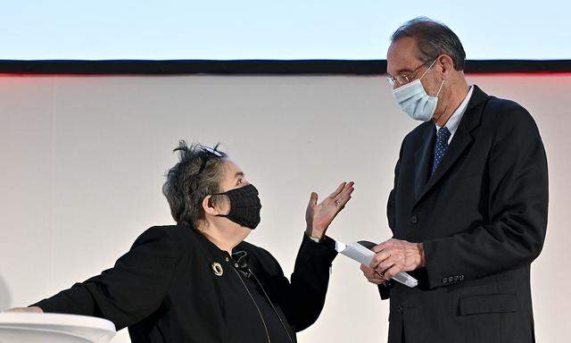 Die grüne Wissenschaftssprecherin Eva Blimlinger und Wissenschaftsminister Heinz Faßmann hier im Bild bei einem früheren Hintergrundgespräch.