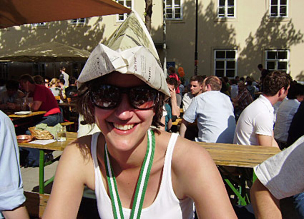 ... und zogen sich danach in einen sonnigen Biergarten zurück: Zeit für die Marathon-Nachbesprechung und das Stecken von neuen Laufzielen.