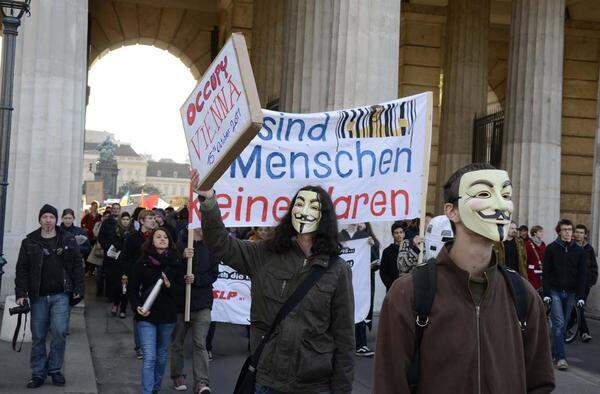 Die Route der Demonstration führte über Mariahilfer Straße und Ring bis zum Heldenplatz.