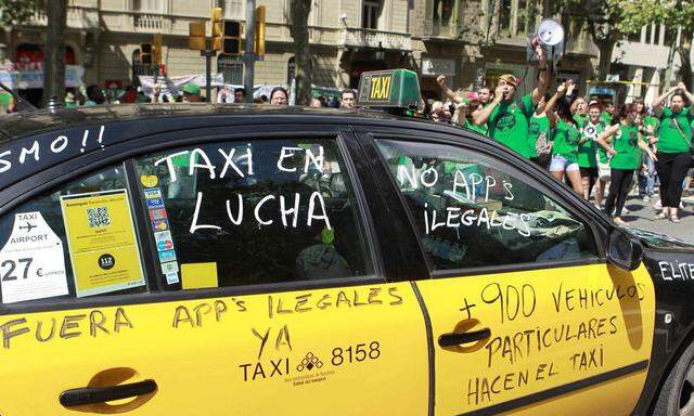 SPAIN TAXI DRIVERS UBER PROTESTS