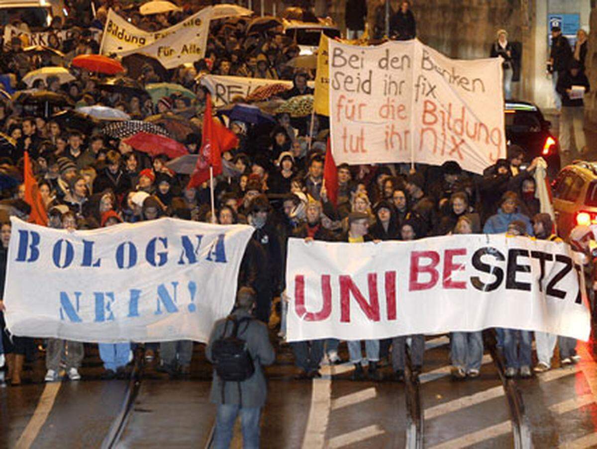 Gegen den Bologna-Gipfel wollen Studenten am 11. März mit einer am Westbahnhof startenden Demonstration protestieren. Am 12. März soll der in der Hofburg stattfindende Gipfel mit lauter Live-Musik übertönt werden.